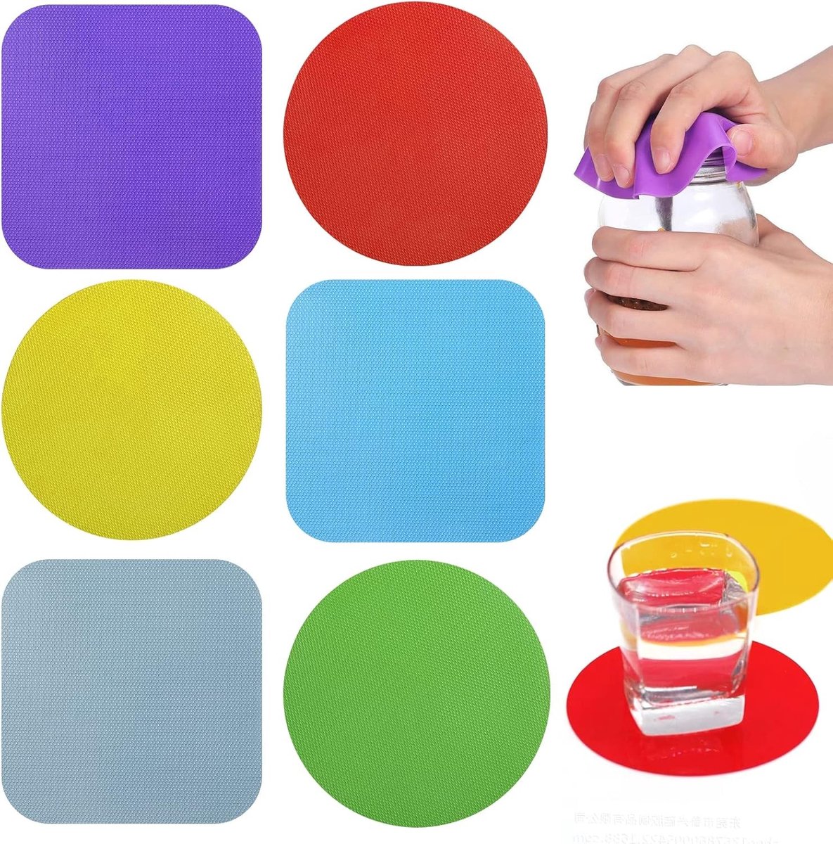 Handige Rubber Opener Set voor Flessen en Potten - 6 Stuks, Perfect voor Senioren met Artritis en Zwakke Handen