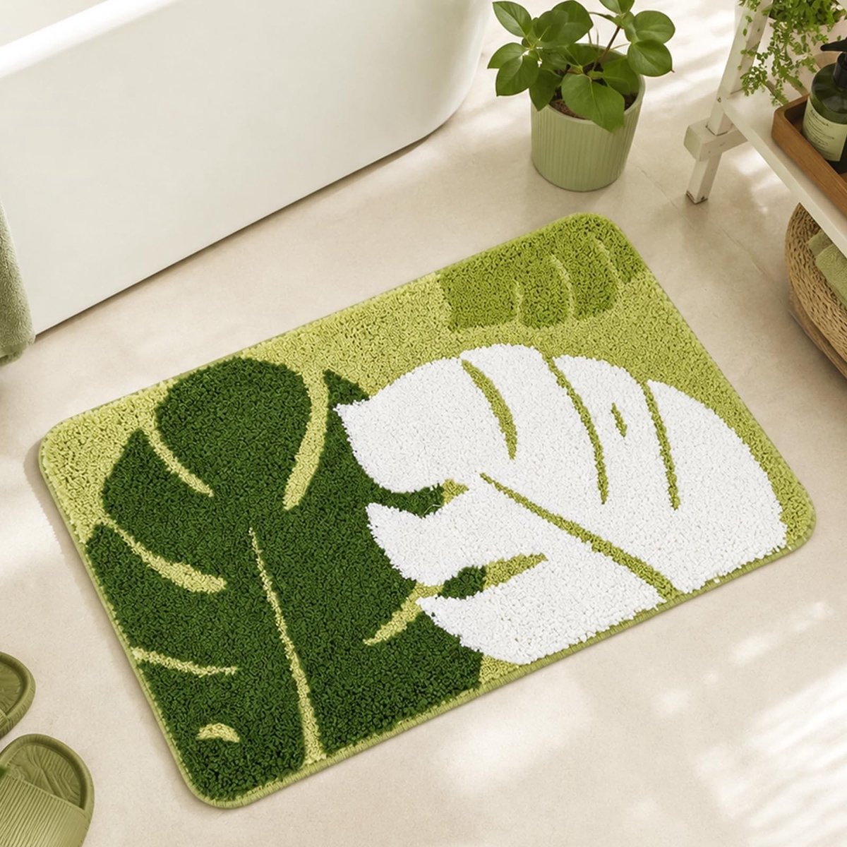 SolidKeus - Monstera Blad Badmat van Zachte Microvezel 50x80 cm