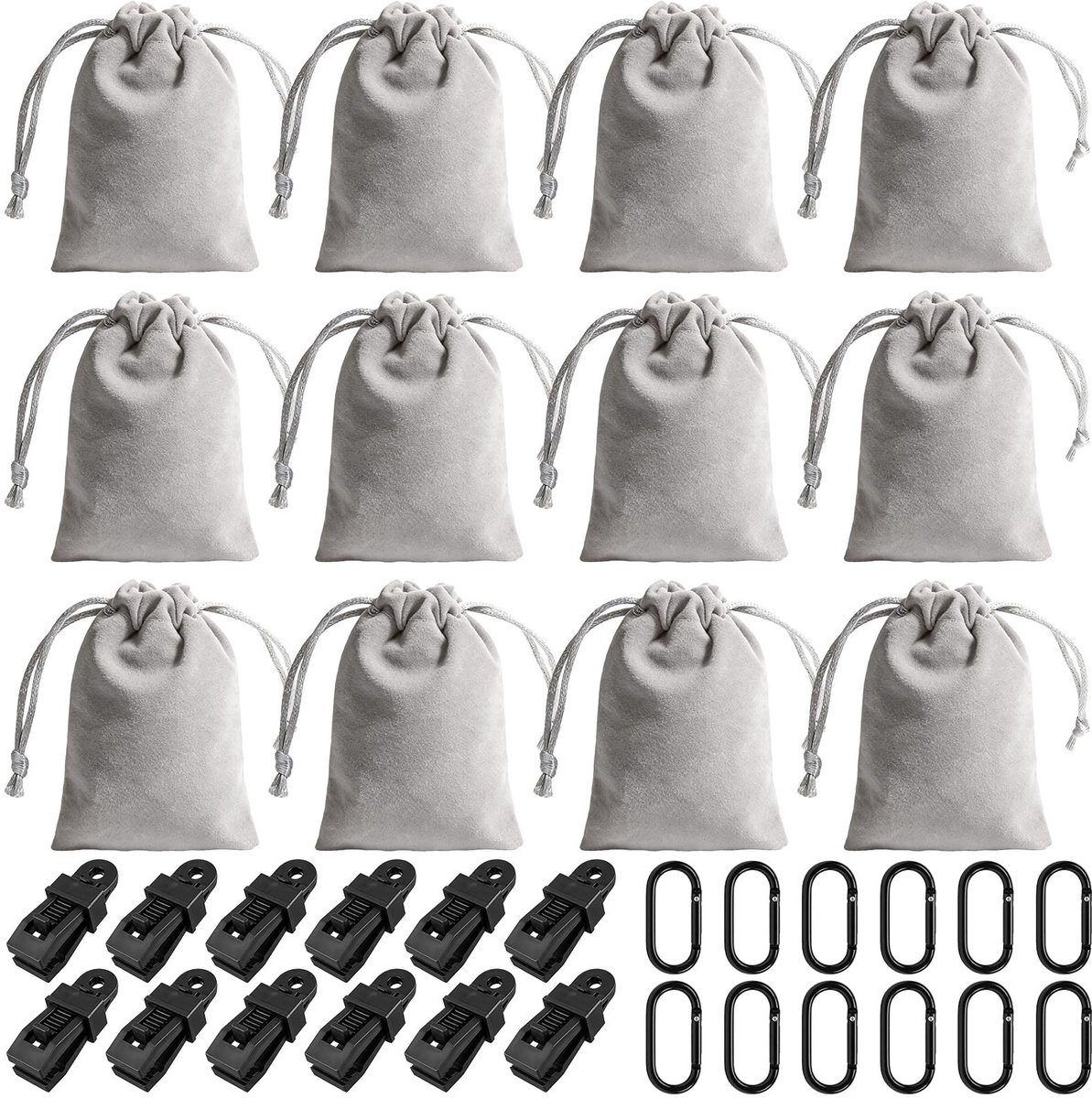 SolidKeus - Set van 12 Gewichtzakken voor Partytenten met Carabiners