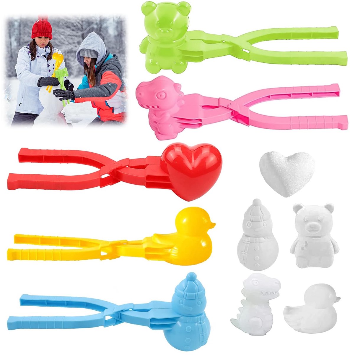 SolidKeus - Set van 5 Sneeuwbalvorm Makers voor Kinderen