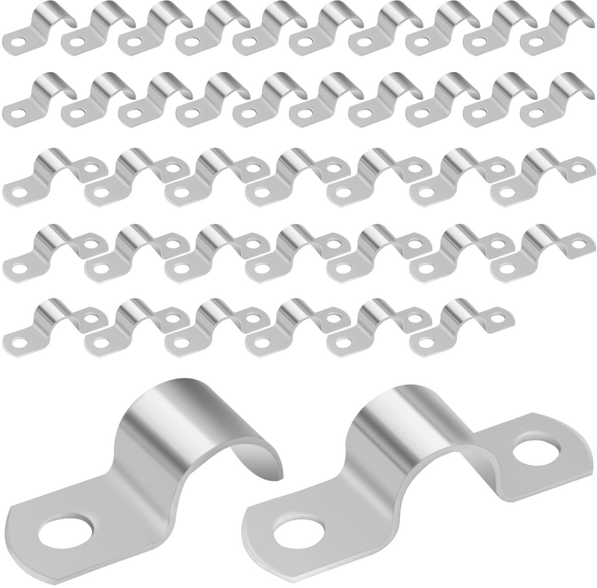 SolidKeus - 40 Stuks RVS Kabelclips voor Ø 8-9 mm Kabels
