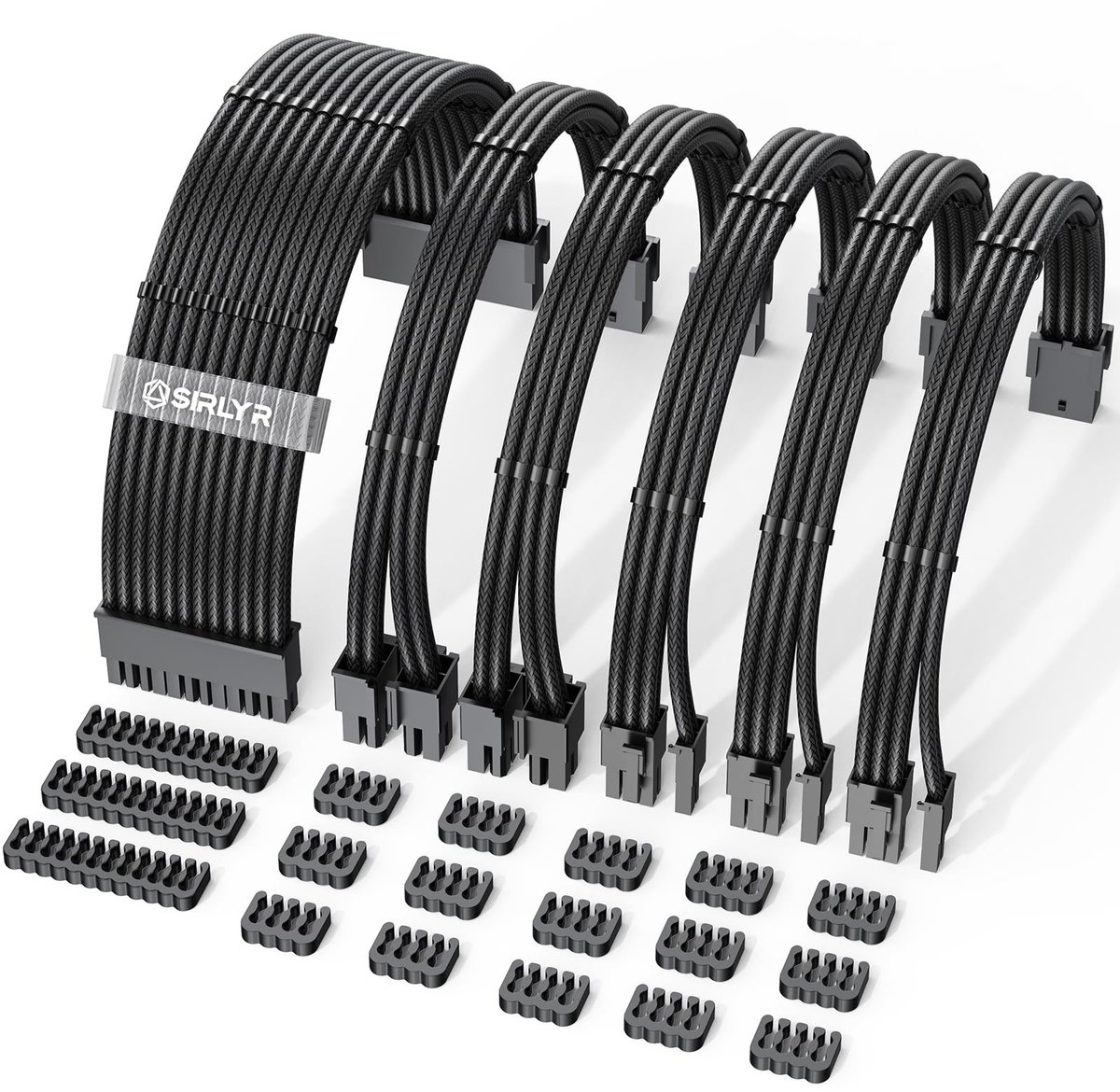 SolidKeus - PSU Kabel Verlengset voor PC - Volledig Zwart