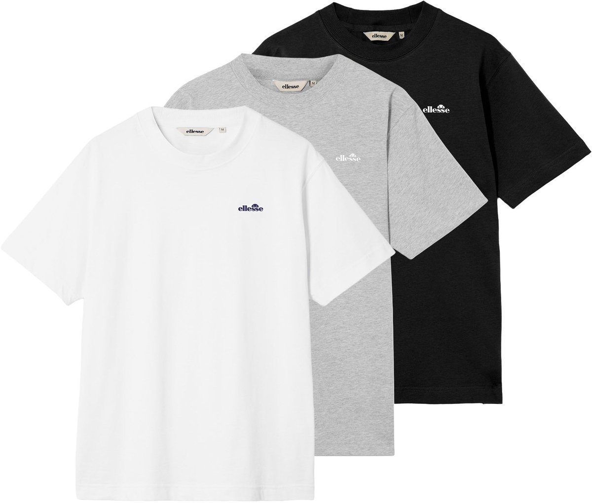 Ellesse T-shirt Zivola Tee 3P Set van 3 Zwart