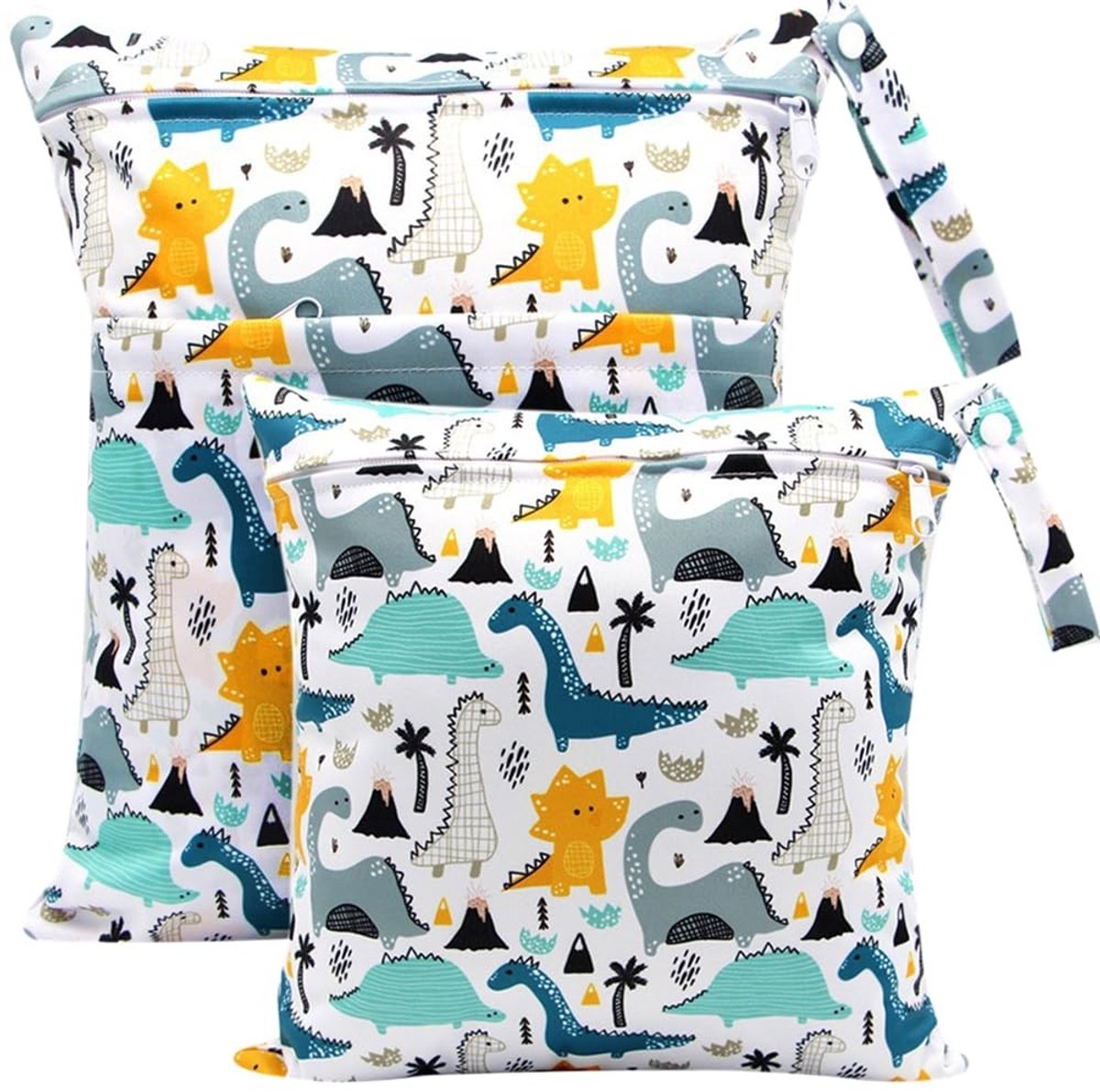 Omgoods - Waterproof Wetbags Set van 2 voor Kinderen met Dinosaurus Motief