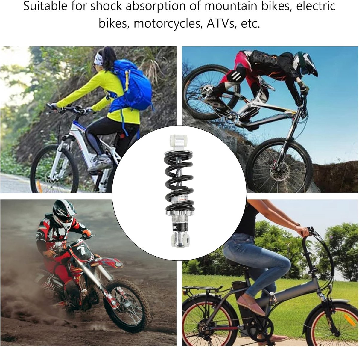 Shock Absorber voor Mountainbike Aluminium Veer Demper 150mm 750lbs Achtervering voor Fietsen en Mini Motoren