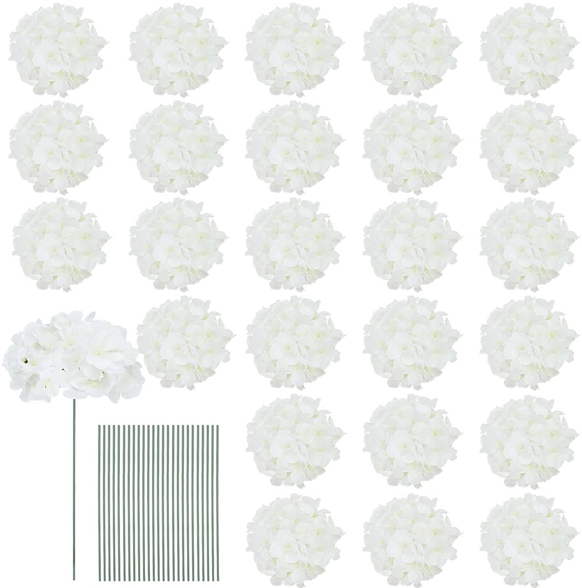 Omgoods - Set van 25 Kunsthortensiakoppen