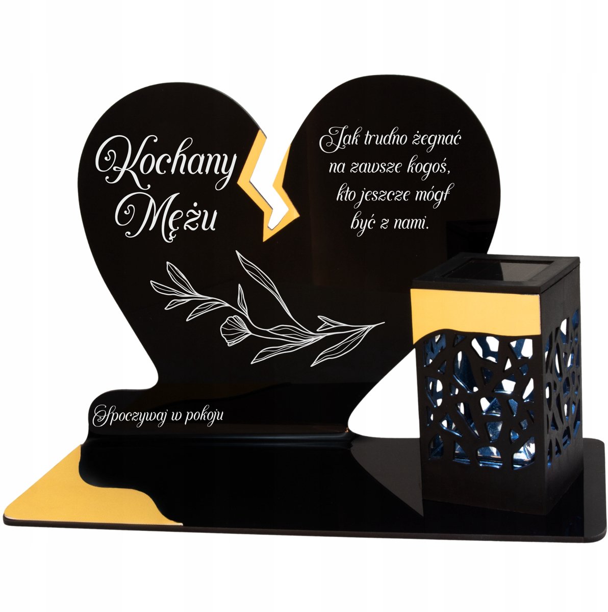 Zonne-Graflicht Hart Goud LED Blauw - Elegante herinnering
