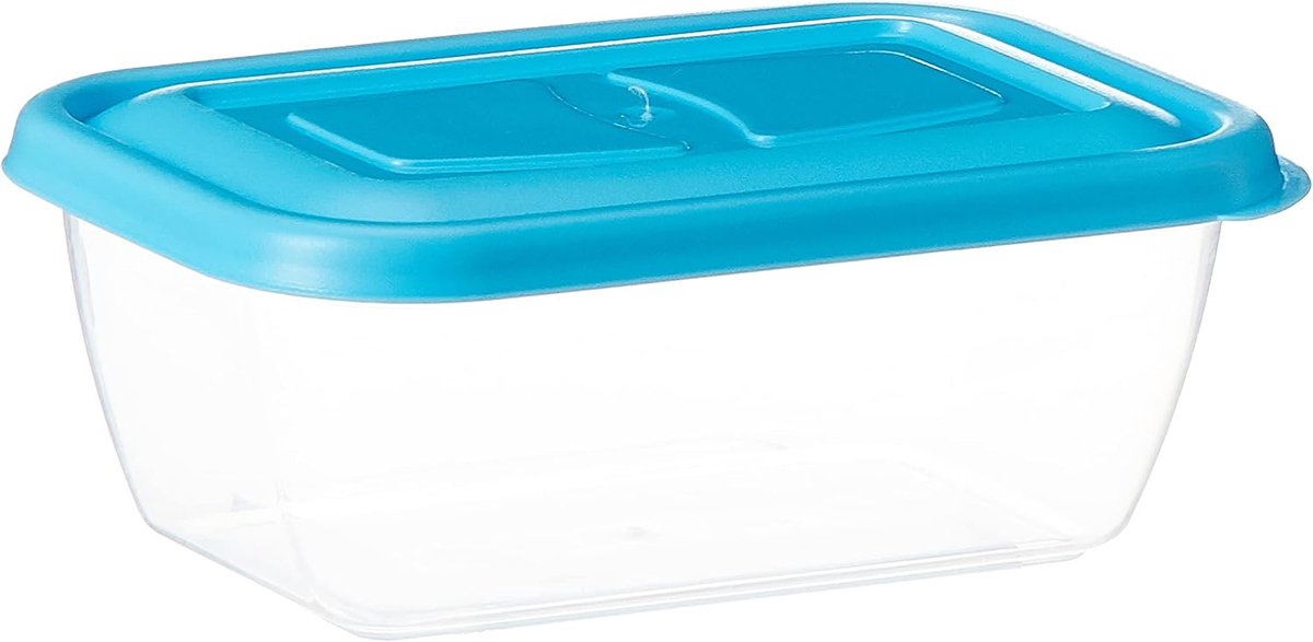 Forte 11571 Voedselcontainer met Deksel Duidelijk/Blauw, 0.5L