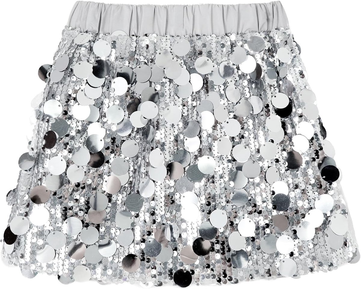 Modieuze paillettenrok voor meisjes, glinsterende pailletten, mini-rok, dans, verjaardag, prinses, feest, kinderen, rok voor meisjes