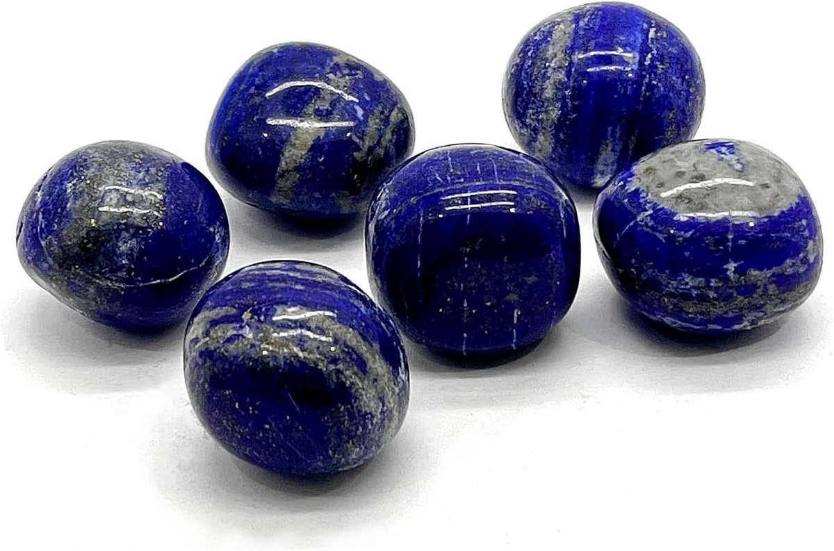 Lazuli natuursteen, gepolijst, AAA-kwaliteit, 4 stuks, natuurlijke kristallen en edelstenen, Reiki, chakra-genezing, gepolijste genezing (lapis lazuli)