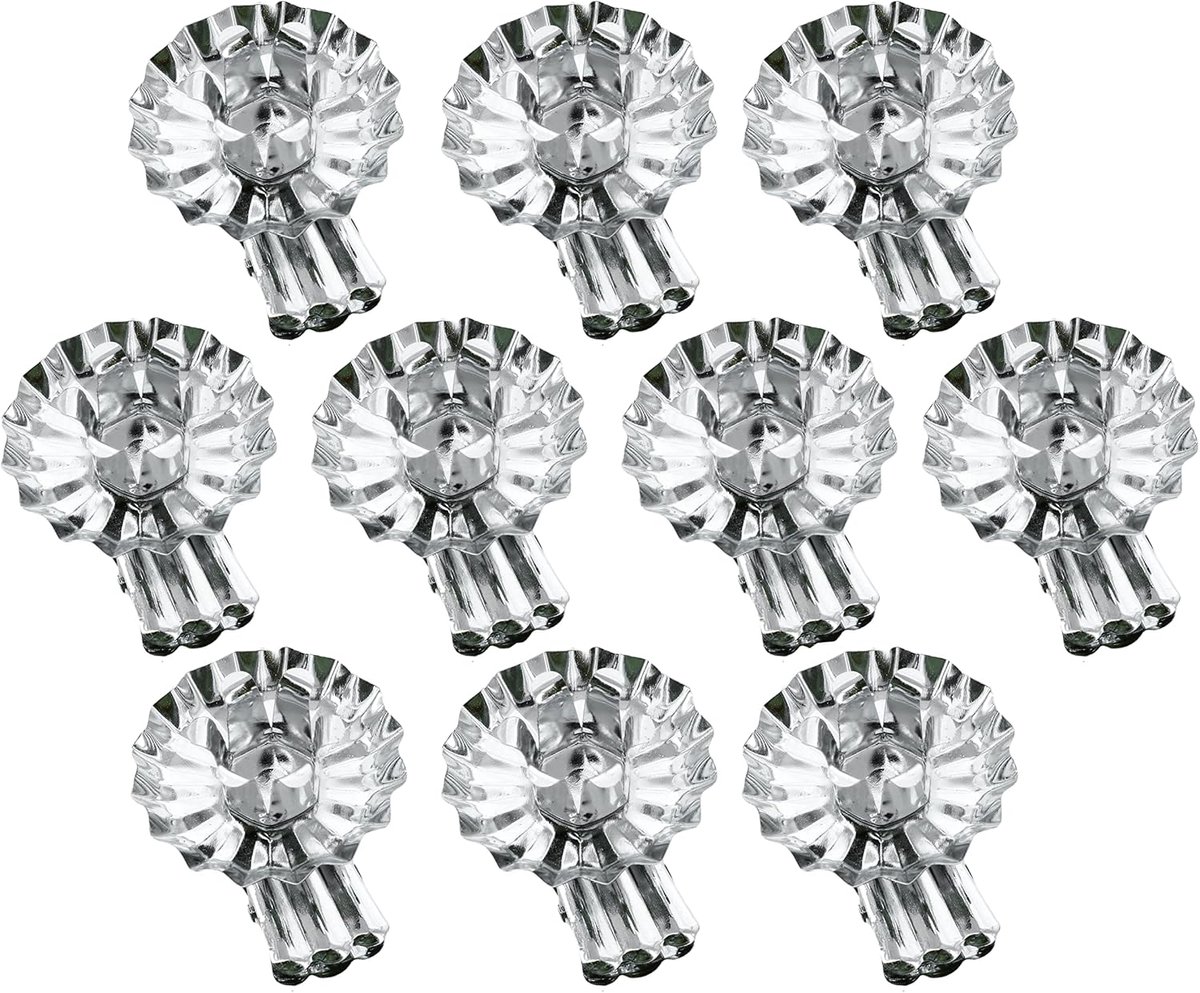 Set van 10 Boomkandelaars Clip Kaarsenhouder Boom Clips Kerstboom Kaarsenhouder in kegelvorm (Zilver)