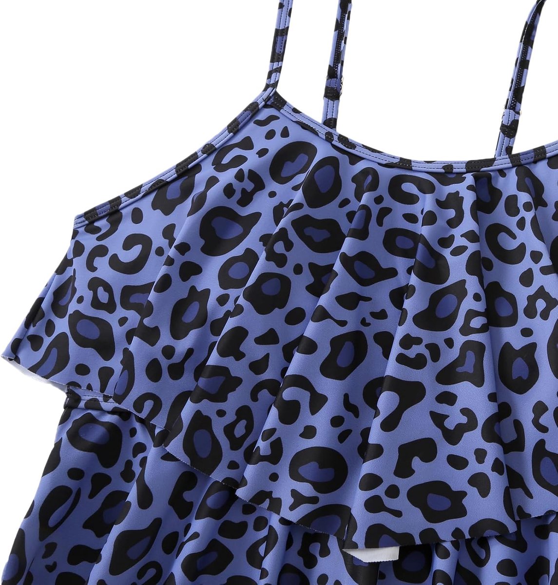 Tweedelige Hoge Taille Badmode Tankin Sets Ruches Ruches Badpak Zwemmen Kostuum
