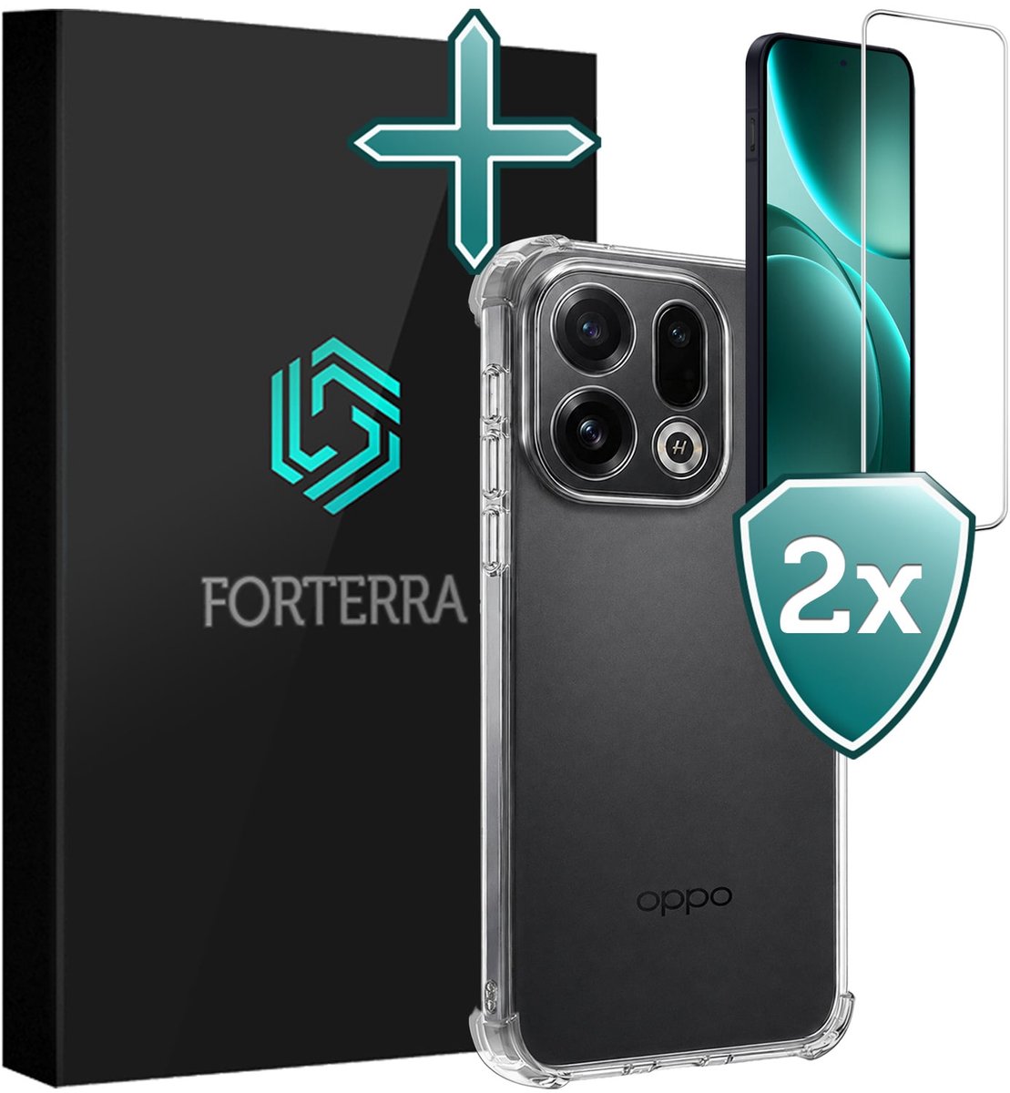 Hoesje Met Screenprotector - 2 stuks - Geschikt voor OPPO Find X9 - Sterk & Shockproof - Back Cover - Siliconen Case - Telefoon Hoes - Shock Proof - Transparant