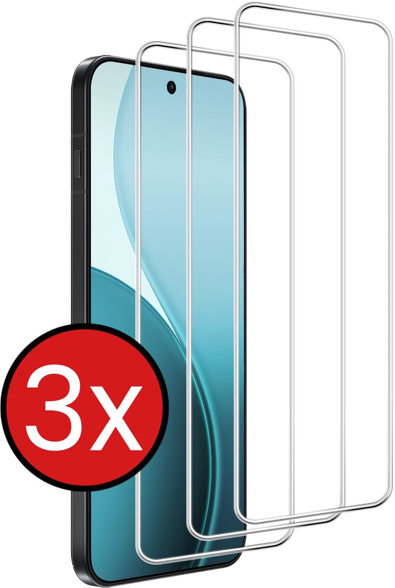 Screenprotector - 3 Stuks - Geschikt voor Oppo Reno 14 - Extra Sterk - Beschermglas - Gehard Glas - Tempered Glass - Screen Protector