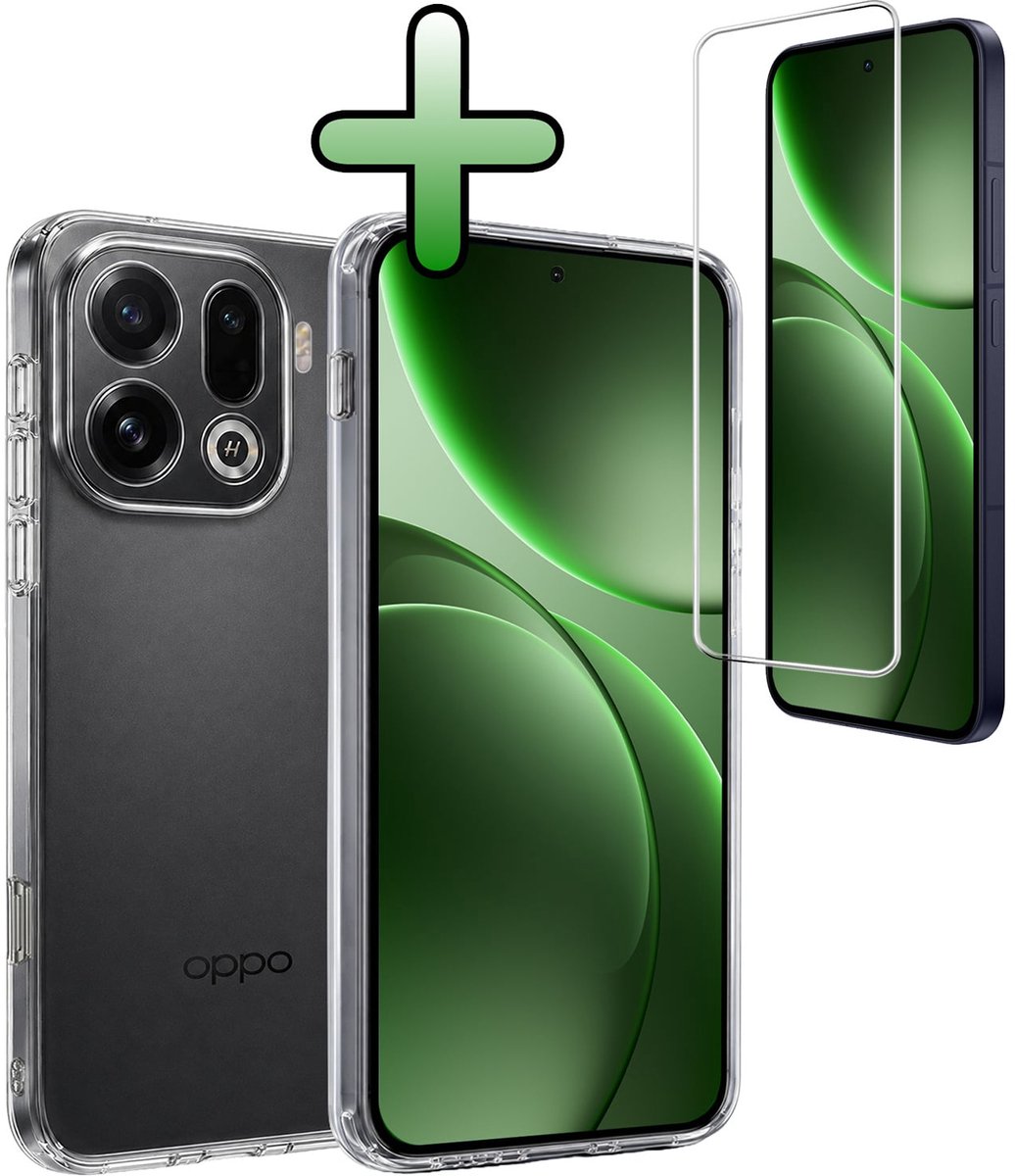 Hoesje Met Screenprotector - Geschikt voor OPPO Find X9 Pro - Sterk & Shockproof - Back Cover - Siliconen Case - Telefoon Hoes - Transparant