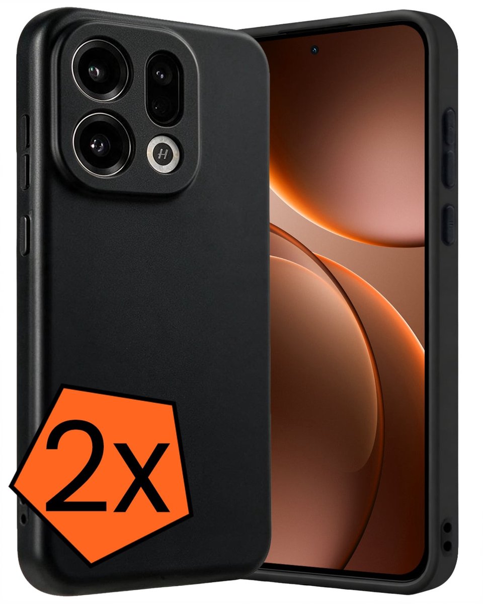 Hoes - 2 Stuks - Geschikt voor OPPO Find X9 - Sterk & Shockproof - Case Siliconen - Back Cover - Telefoon Hoes - Zwart