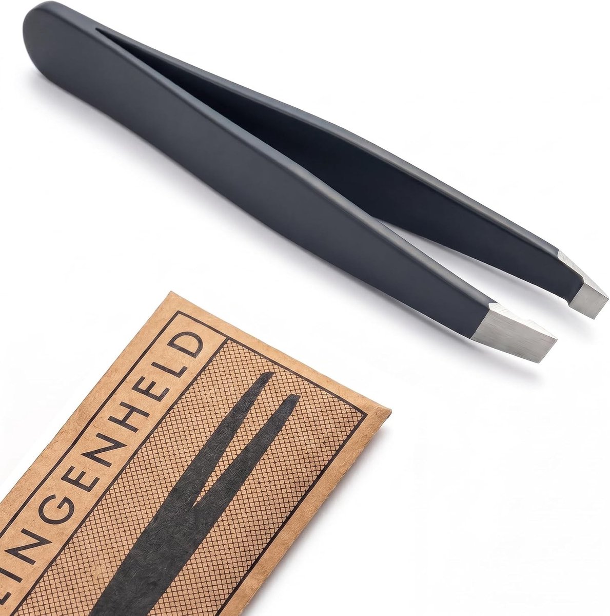 Haarnauwkeurige Pincet - Zwart - Handgeslepen - Voor Wenkbrauwen en Fijn Haar
