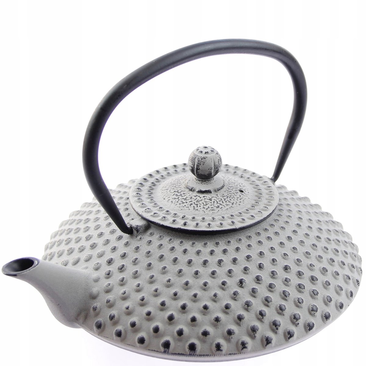Merkloos Gietijzeren theepot 1.25L met RVS filter, grijs