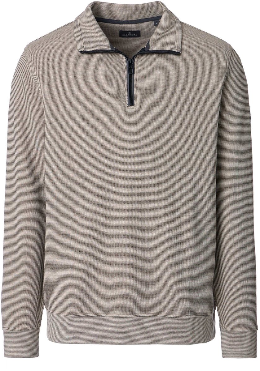 CASA MODA comfort fit sweat schipperstrui - beige - zwart