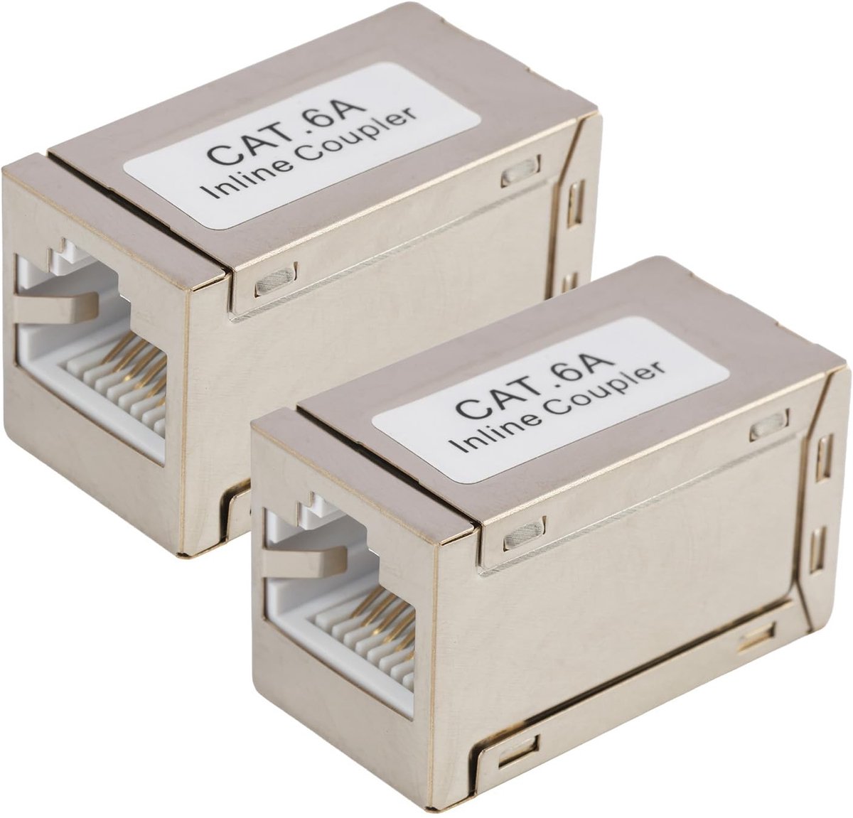 SolidKeus - 2 Stuks RJ45 Koppeling Cat6A Afgeschermd Ethernet Verlengadapter