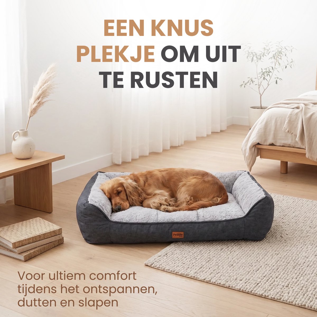 Pebble orthopedische hondenmand sofa 75 x 45 cm, grijs thumbnail 4