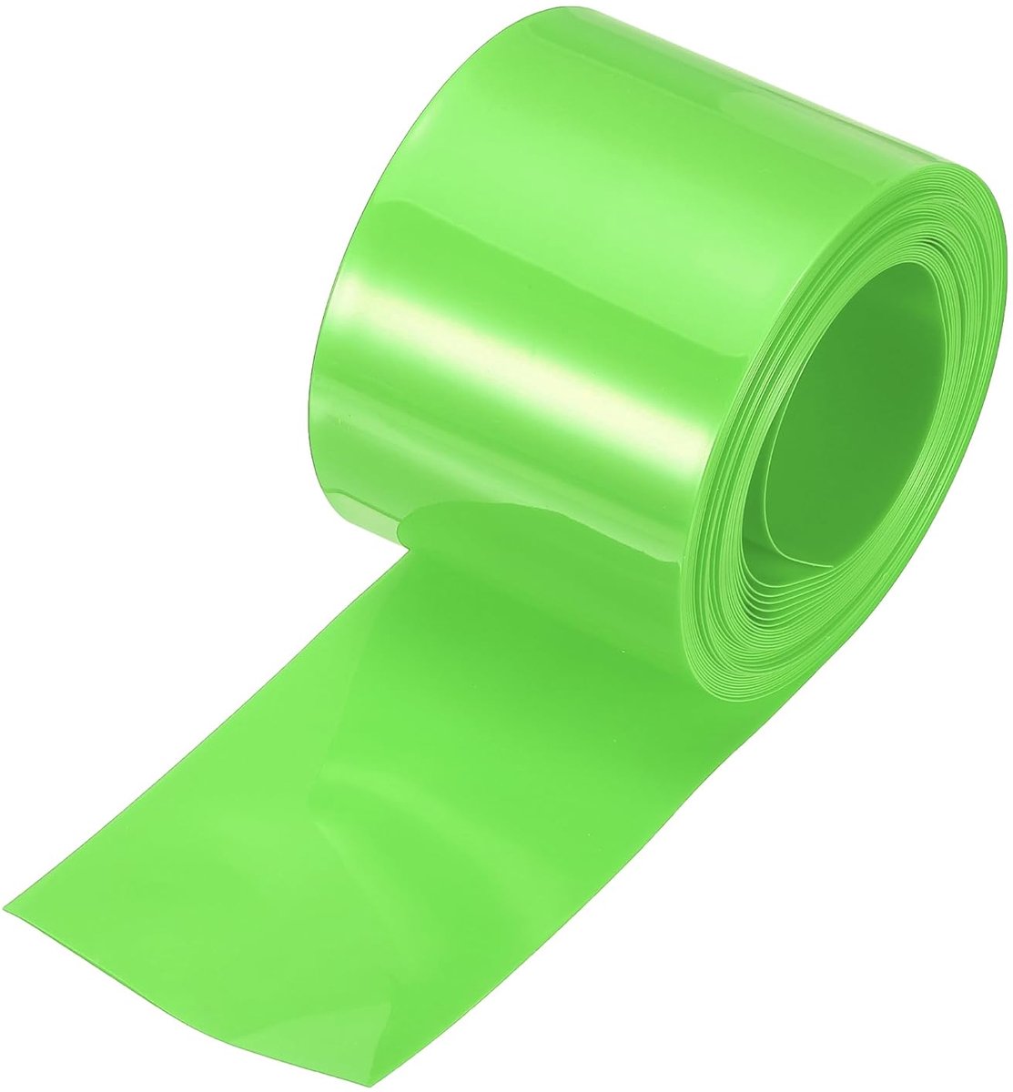Krimpkous van pvc, 5,5 m lang, 31 mm diameter, 50 mm platte brede isolatieslang, waterdichte beschermslang, verhouding 2:1, krimpkousen voor batterijbatterijenset, lichtgroen