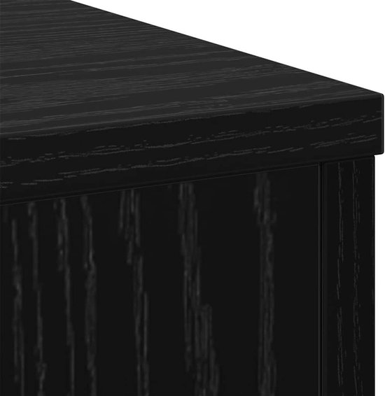 Plantenstandaard, set van 2, zwart, eikenlook, 25 x 25 x 80 cm, bloemenstandaard voor binnen en buiten, plantenzuil met modern design, eenvoudige montage — afbeelding 4