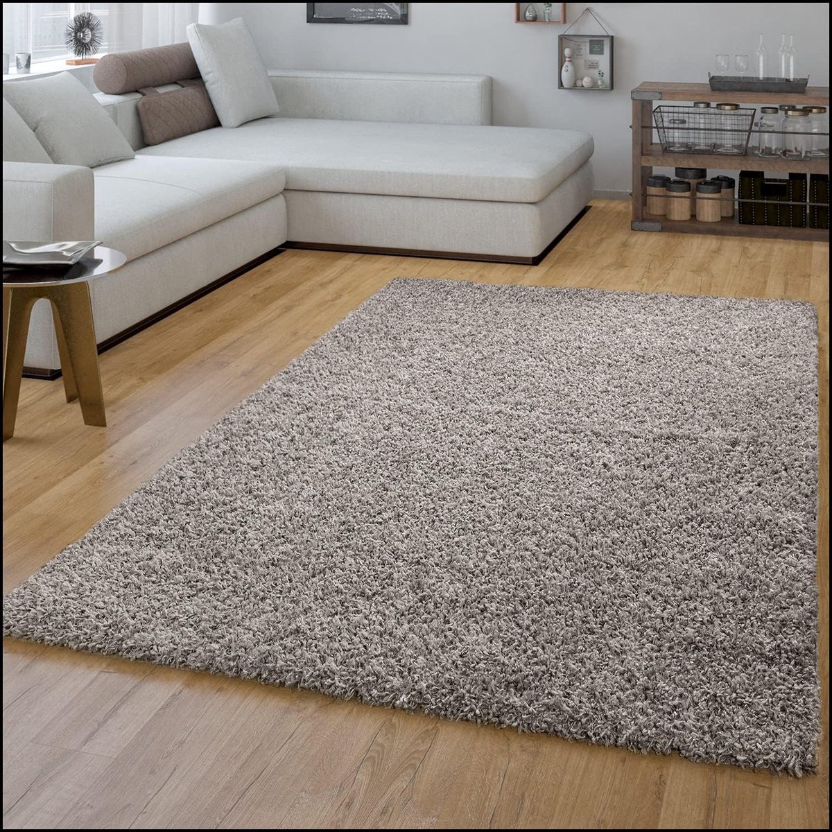 Home Woonkamer Vloerkleed Hoogpolig Langpolig Shaggy Soft Effen Modern Design, Kleur: Grijs, Maat:120x170 cm