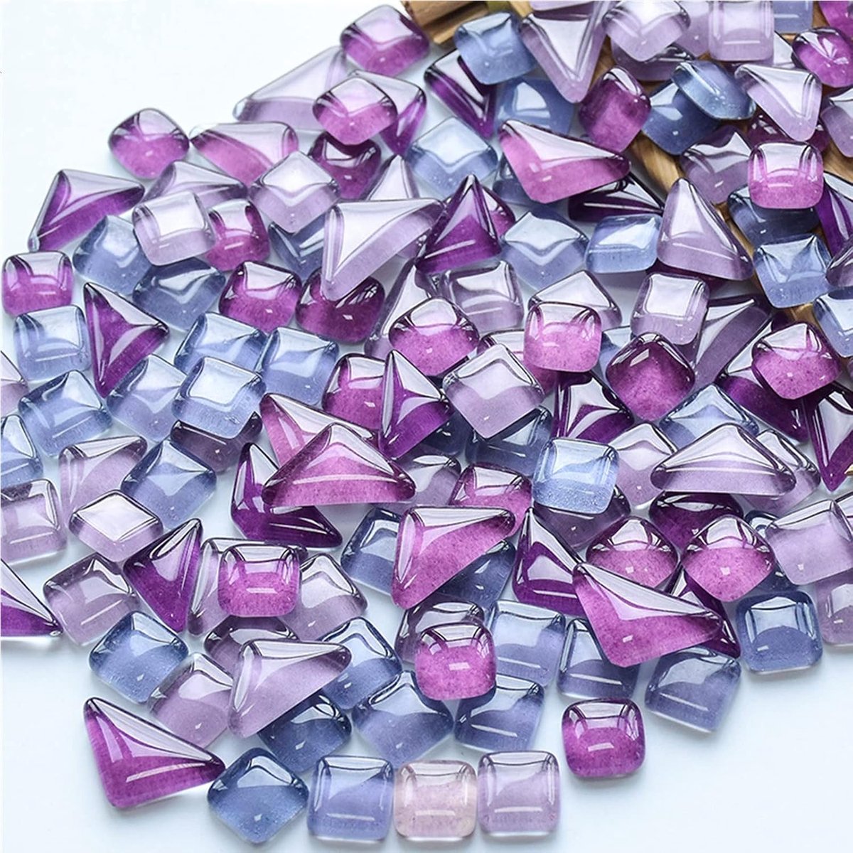 Mozaïektegels voor knutselen, kleine willekeurige kleur, doe-het-zelf maken, creatief voor huisdecoratie, vazen, kopjes, fotolijsten, bloempotten (paarse serie)