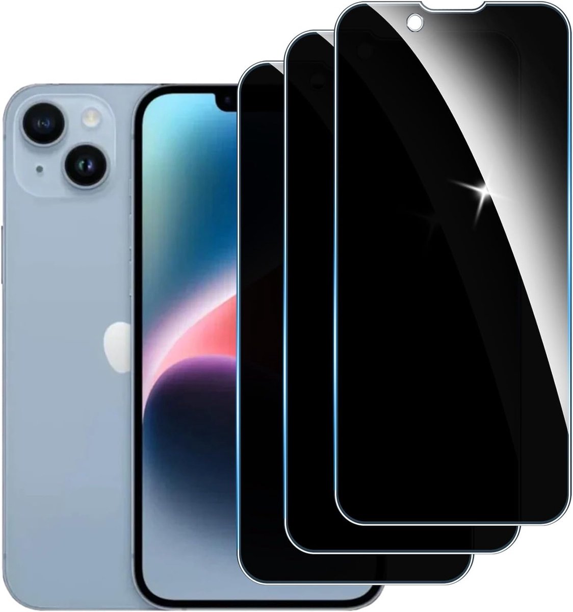 【3 stuks】privacy schermbeschermer voor iPhone 13 Pro Max/iPhone 14 Plus,Anti-Spy aangemaakte glas Screen Protector,9H hardheid,Gemakkelijk te Installeren,Anti-kras,Geen Luchtbellen