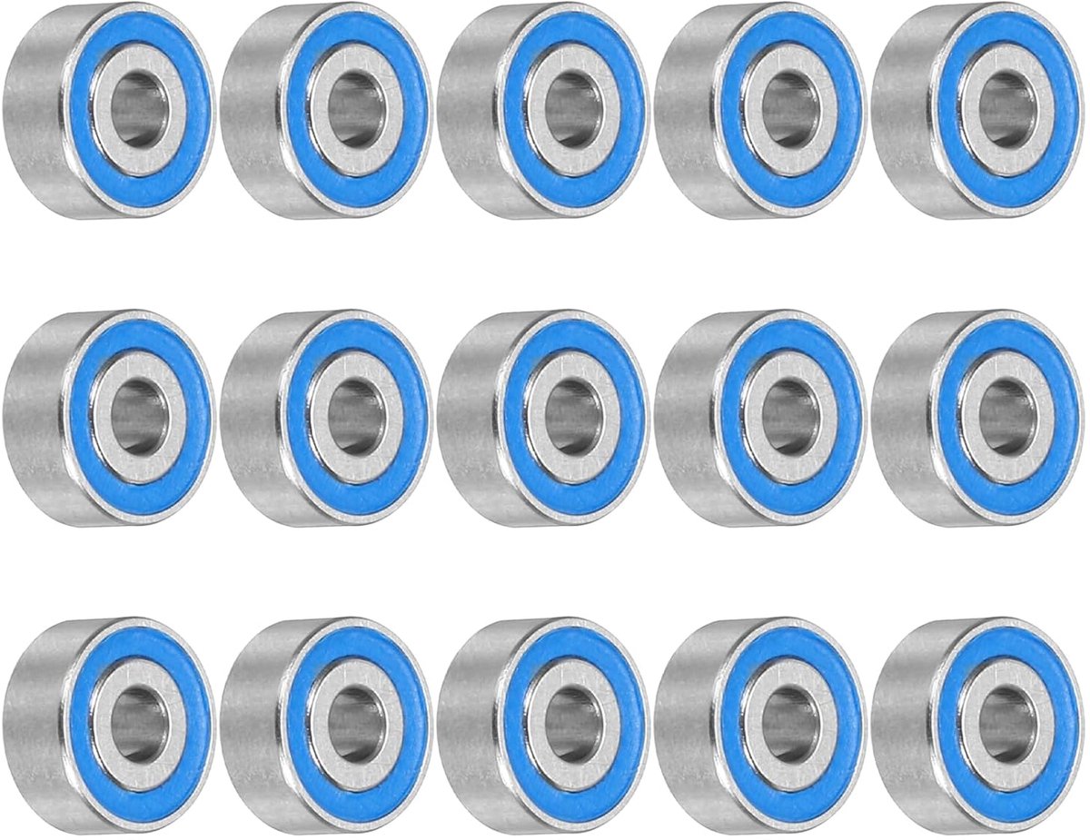 Groefkogellagers MR62-2Rs 2 x 6 x 2,5 mm chroomstaal miniatuur lagers dubbele afdichting precisielagers, P6 (Abec 3)