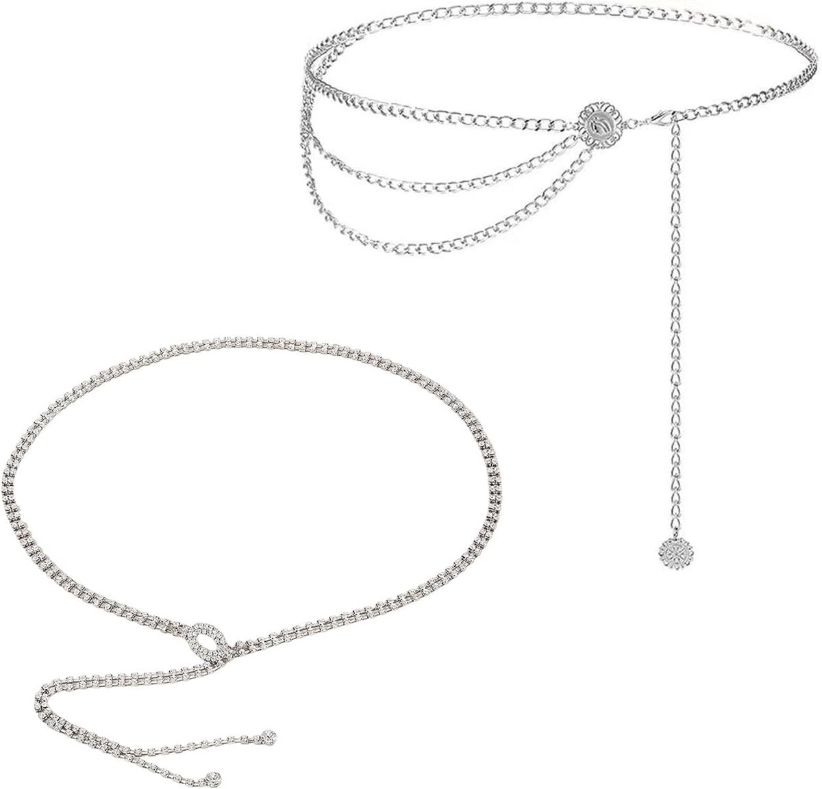 Riemen, Modieuze Taillekettingen Met Strass, Veelzijdige En Verstelbare Accessoires, Geschikt Voor Rokken, Jeans En Avondjurken.