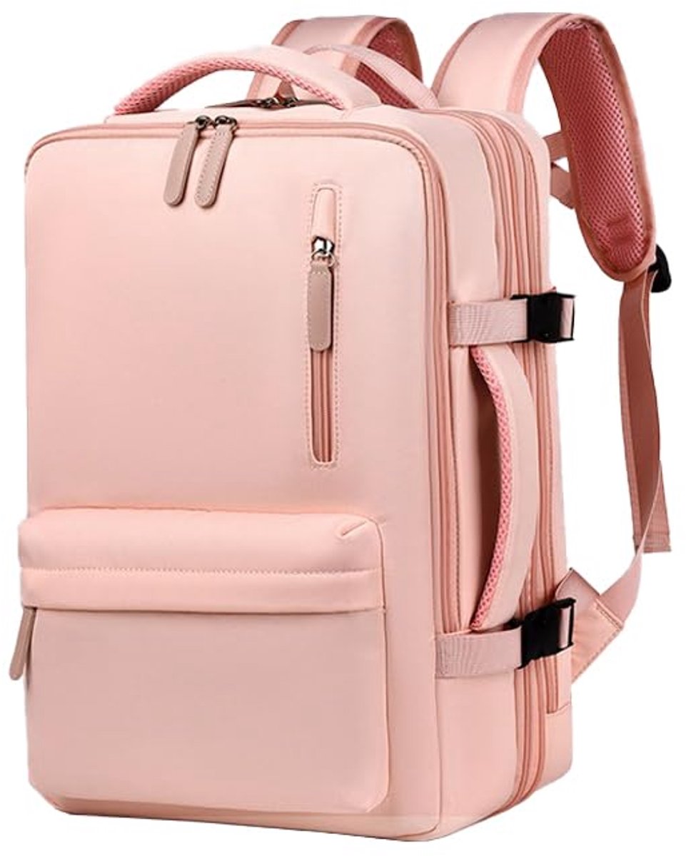 Rugzak - Laptop rugzak - 45*32cm - Waterdichte Laptop Rugzak - Grote Rugzak met Laptopvak, Lichtgewicht Reis- en Werkrugzak voor Dames en Heren, Business Schooltas voor Werk, Studie en Reizen - Roze