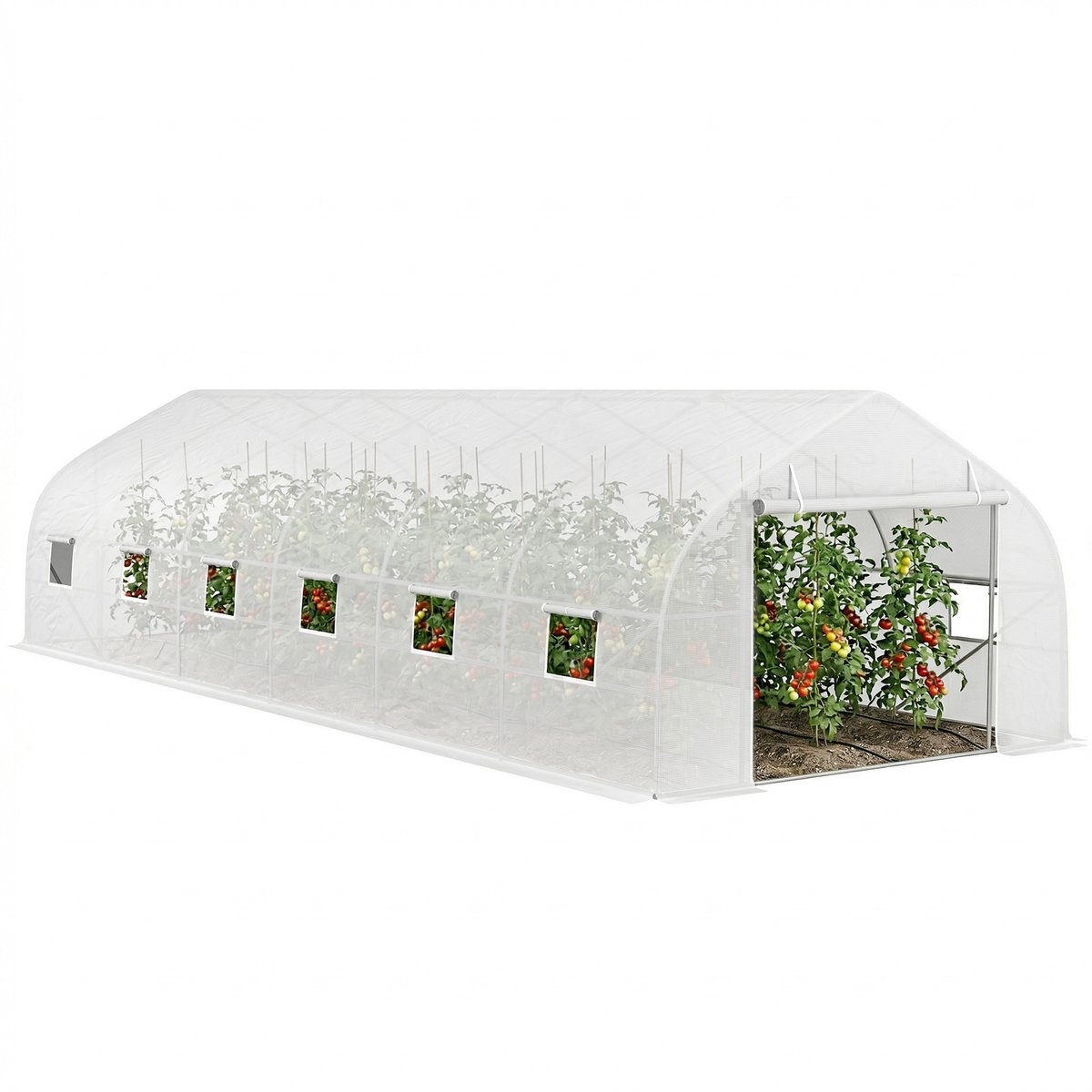Outsunny Tunnelkas - PE - 800x300x200cm - Wit