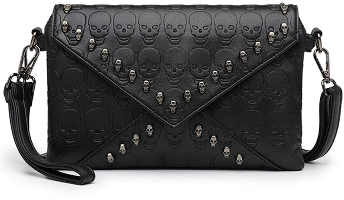 SolidKeus - Gothic Punk Schedel Crossbody Tas van PU Leer