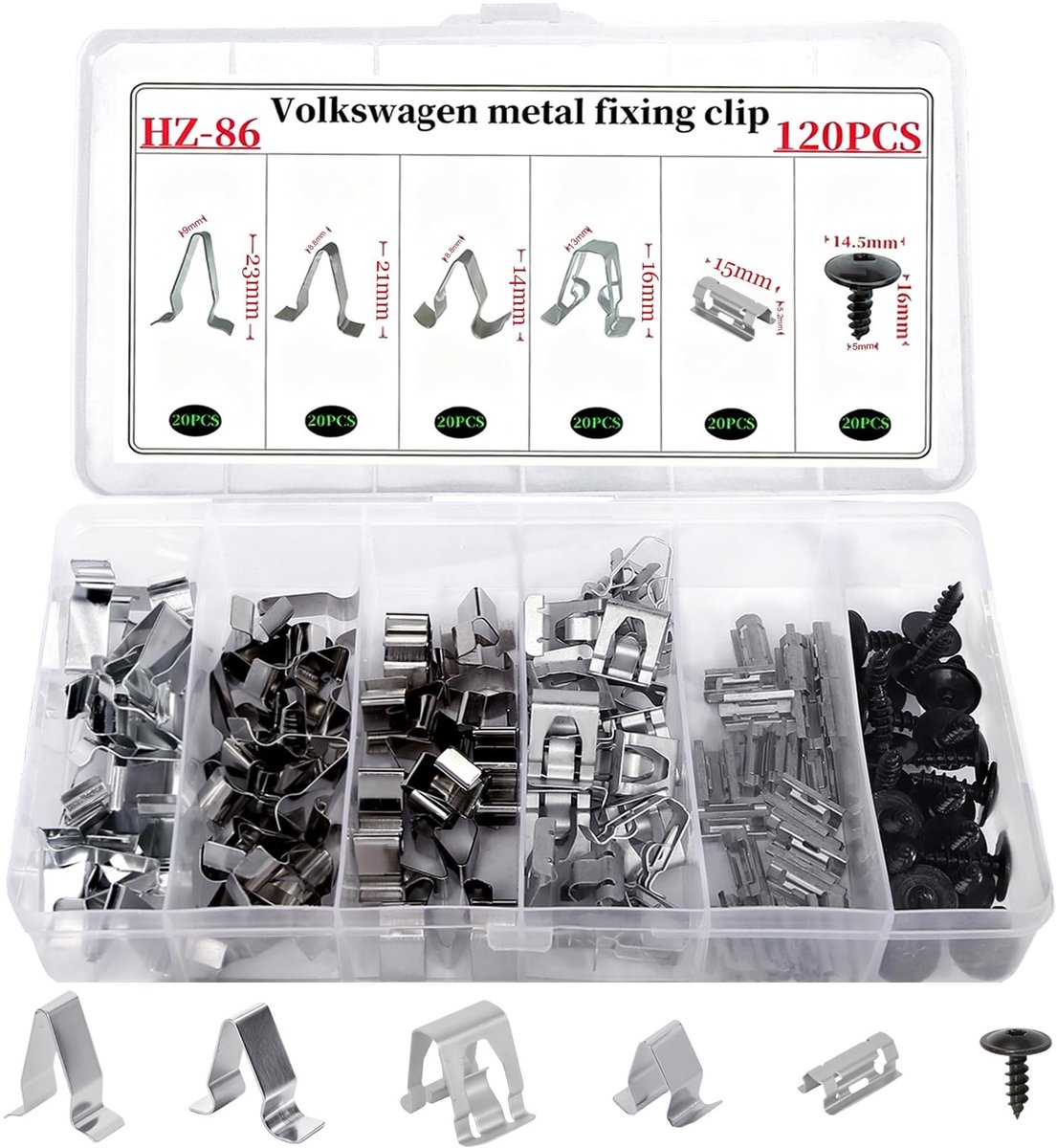 SolidKeus - Set van 120 Metaal Fixatieclips voor Voordeur en Interieur
