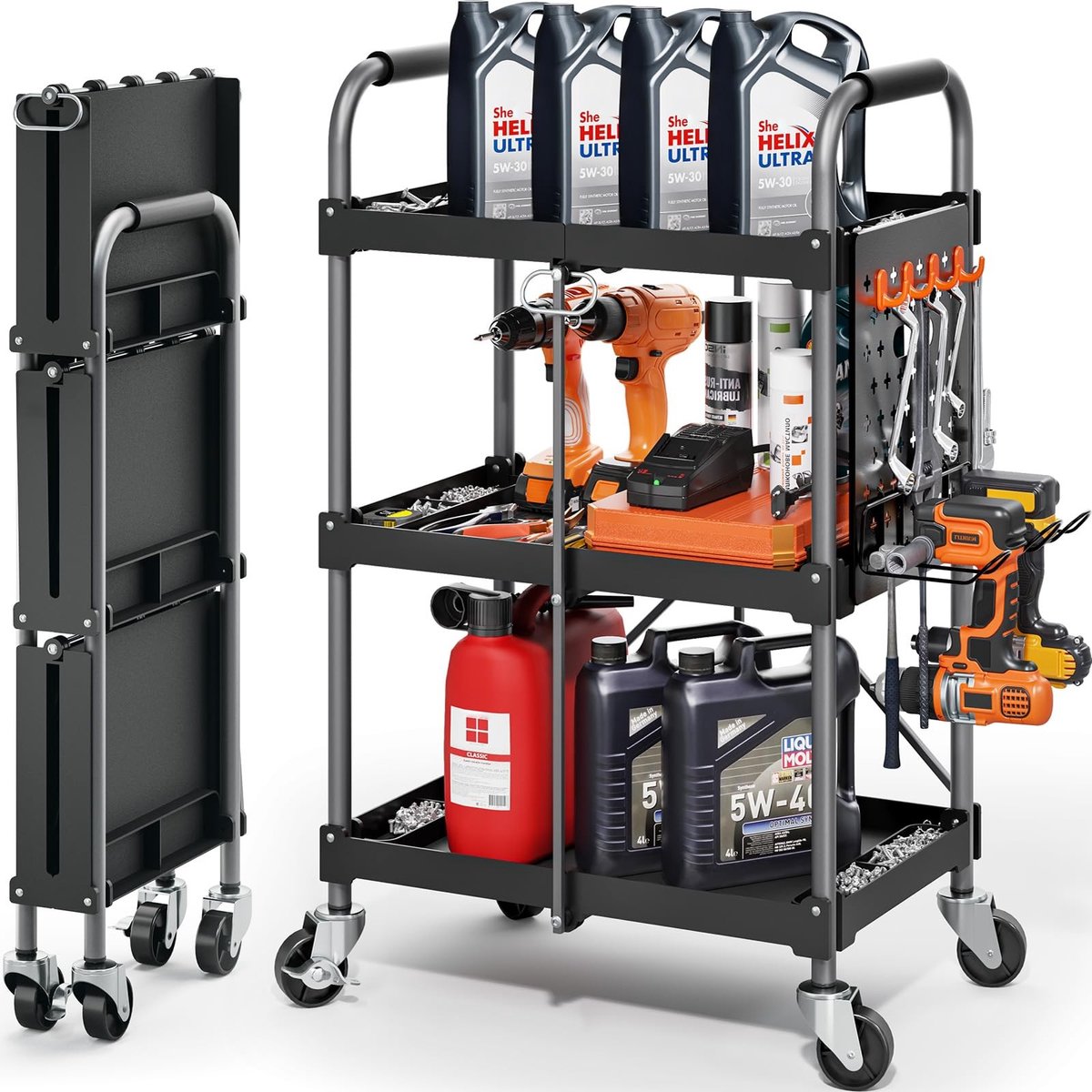 SolidKeus - Gereedschapswagen met 3 Niveaus en Ergonomische Handgreep