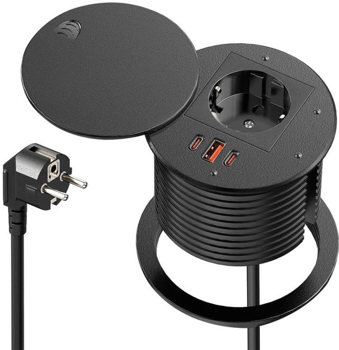 SolidKeus - Inbouwstopcontact met USB C PD 35W en 3 USB-A