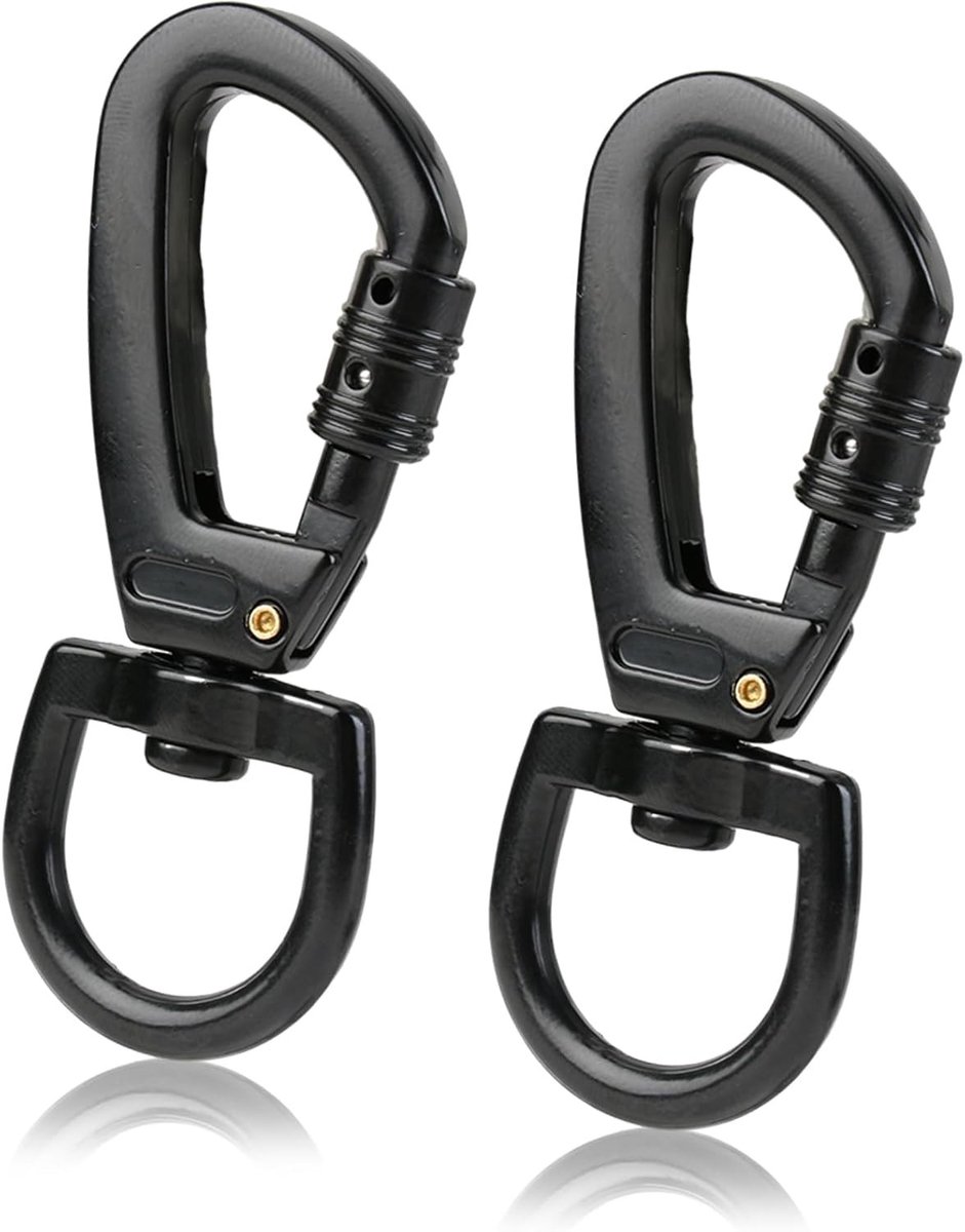 Karabijnhaak om te klimmen, sleutelhanger met schaar, riem voor honden, bergbeklimmen (A: zwart)