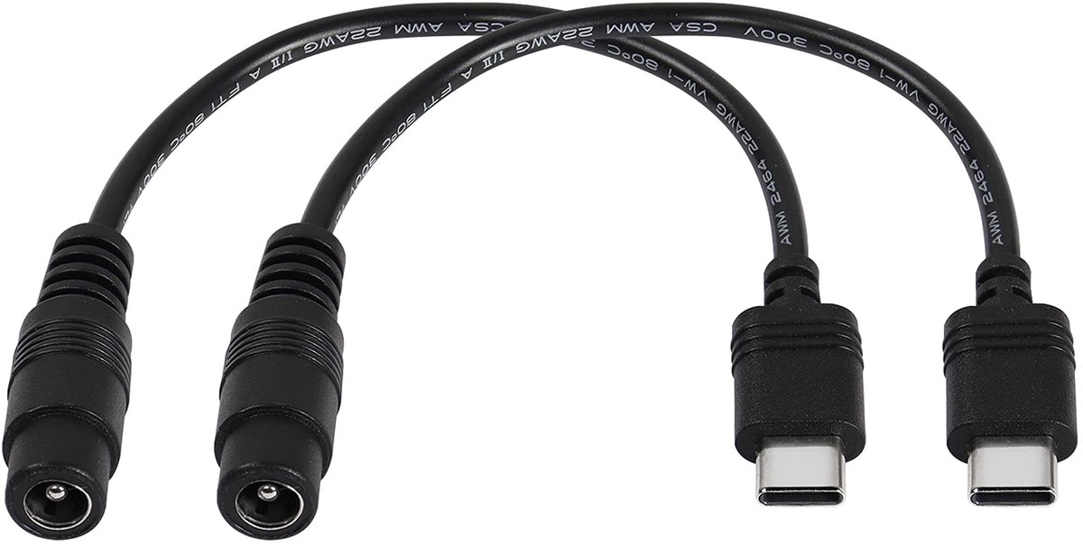 Omgoods - DC Jack naar USB Type C Adapter 2 Stuks
