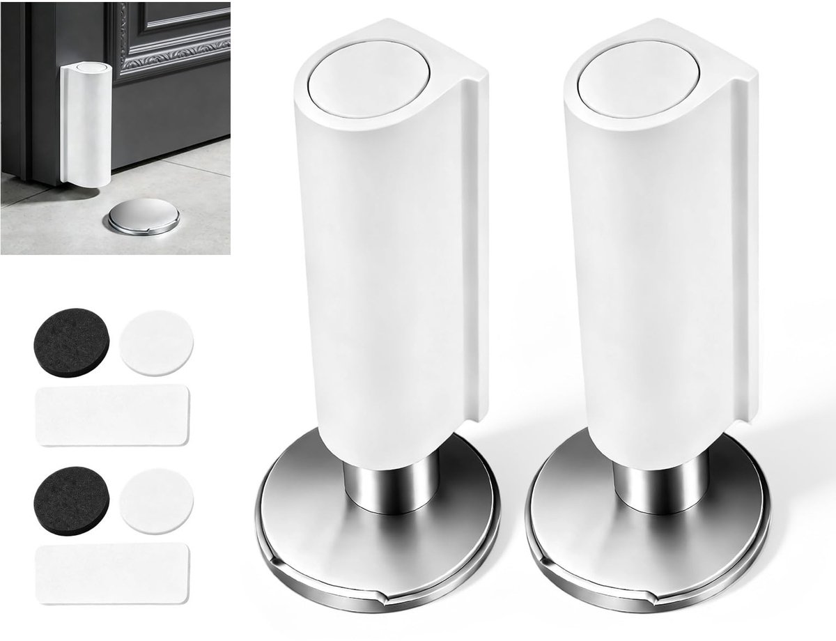 Omgoods - Magnetische Deurstopper Set van 2, Zelfklevend en Roestvrij Staal