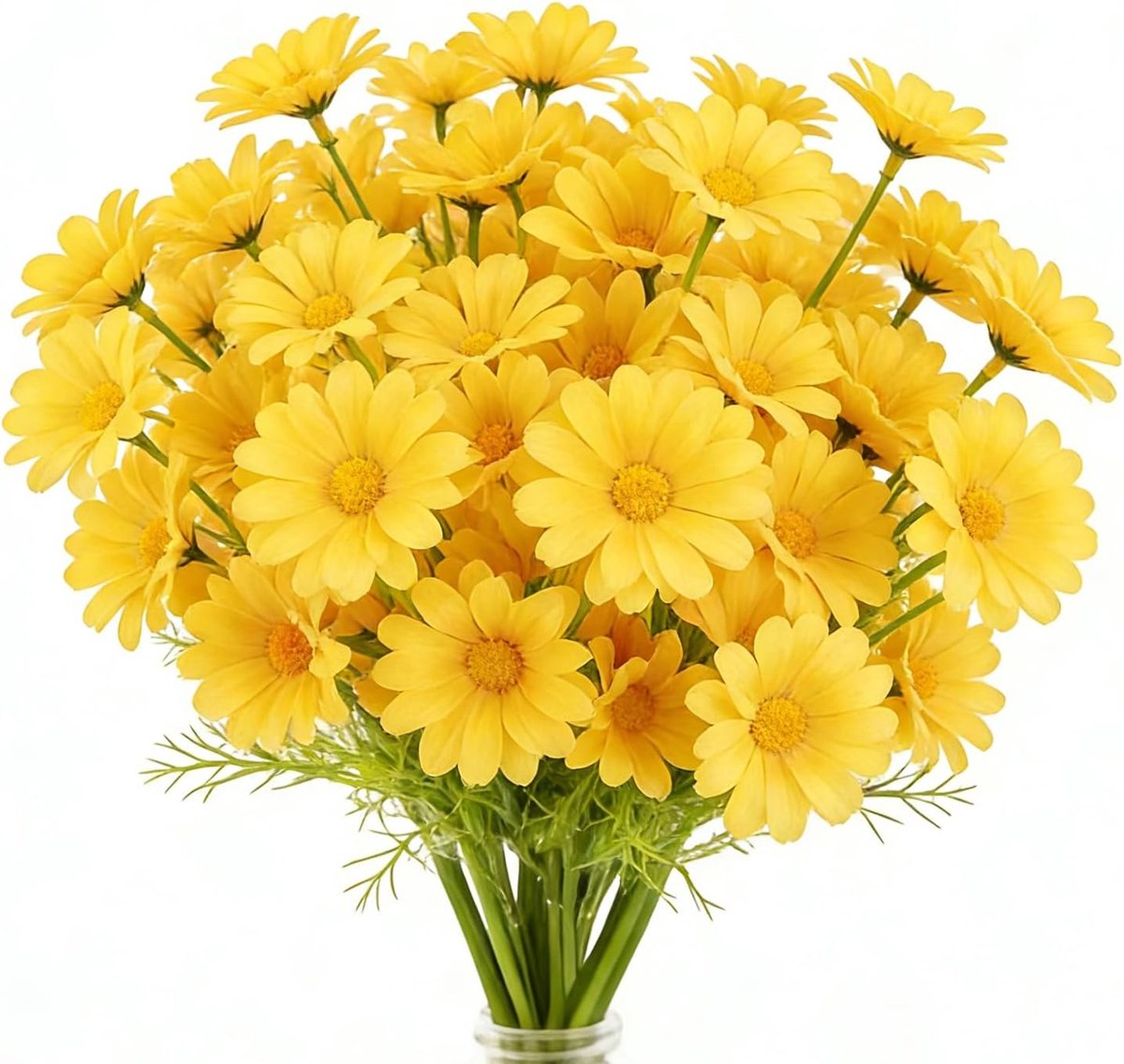 Kunstbloemen Geel, Kunstmatige Madeliefjes Stelen voor DIY, Tafeldecoratie en Woondecoratie voor het Hele Jaar