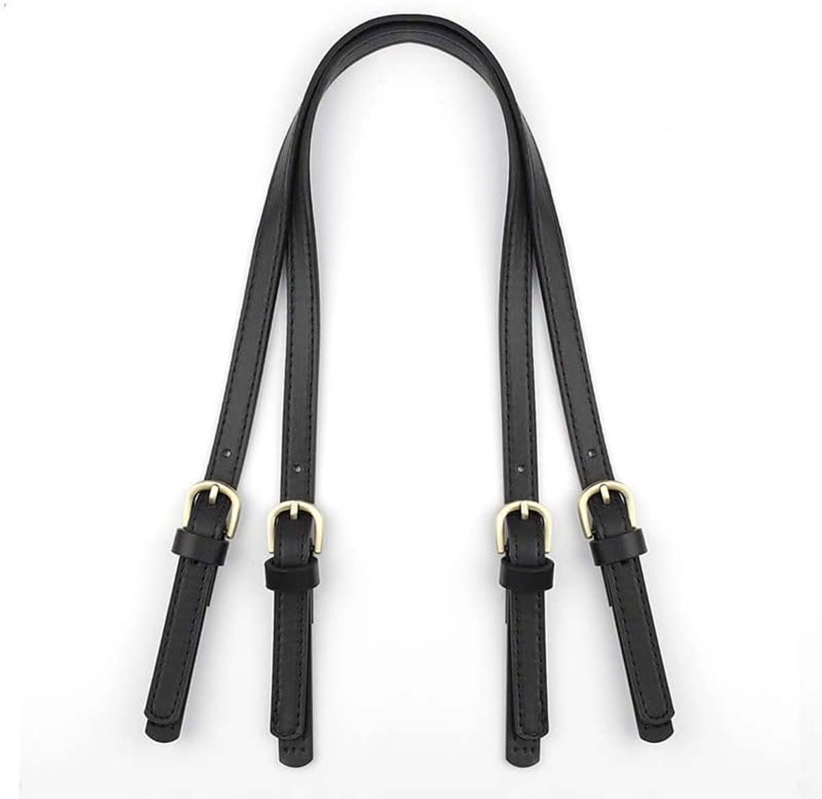 2 stuks PU-lederen tasgreep, tasriem, vervangende tasbeugel, leren riem voor tassen, tas, riem, vervanging, handvat, doe-het-zelf vervanging, dode tashandvatten, voor boodschappentas, handtas, zwart