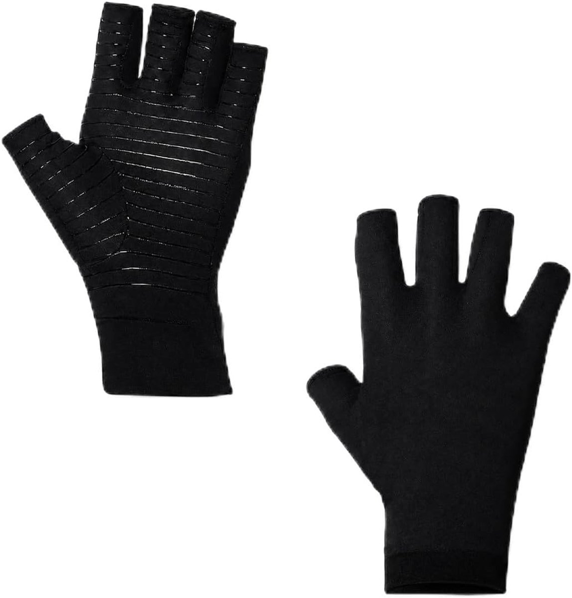 Handschoenen voor dames en heren, vingerloze compressiehandschoenen met ademend design, handschoenen zonder vingers voor dagelijks gebruik, sport, fitness, kantoor en vrije