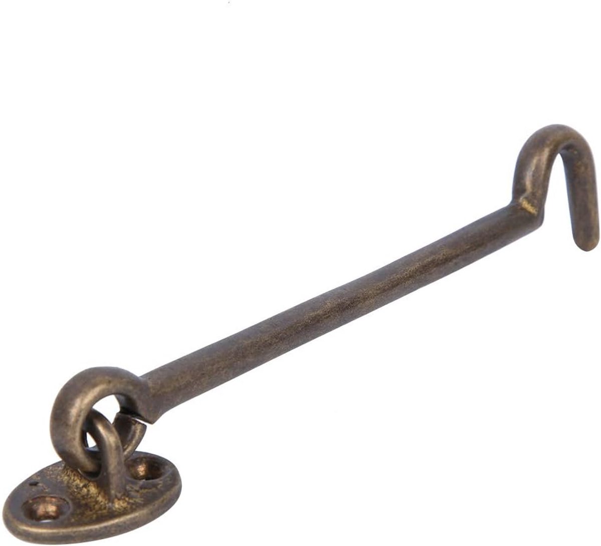 Oogvergrendeling Vergrendeling Venstervergrendelingen Antiek messing Veiligheidsraam Verblijfhaak Windbeugel voor deurvenster(Bronzen) Kleding accessoires