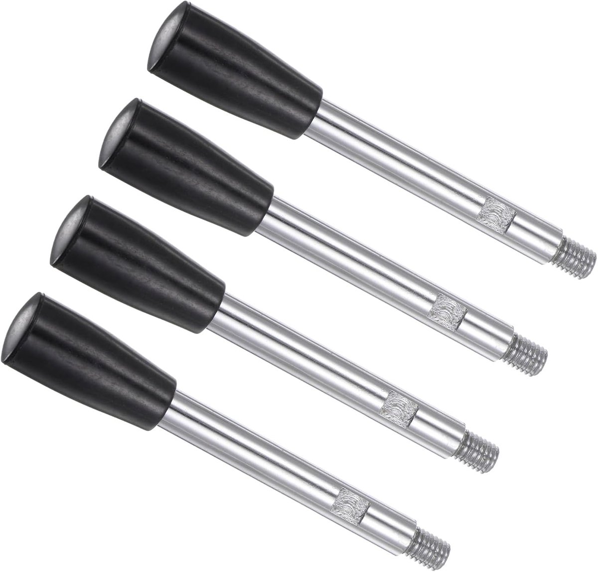 Crankklem, M8 buitendraad 116 mm lengte, verchroomde lange arm handwiel handvat knop zwart - (Toepassingen: voor draaibankmachines), 4-delig