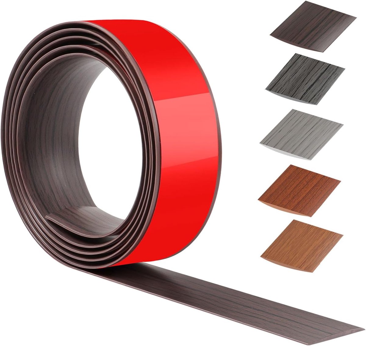 Drempelstrip, pvc-zelfklevende deurdrempel, drempelovergangsstangen voor keuken, woonkamer, voor het verbinden van uitsparingen van vloer, tegels of tapijt (walnootzwart)