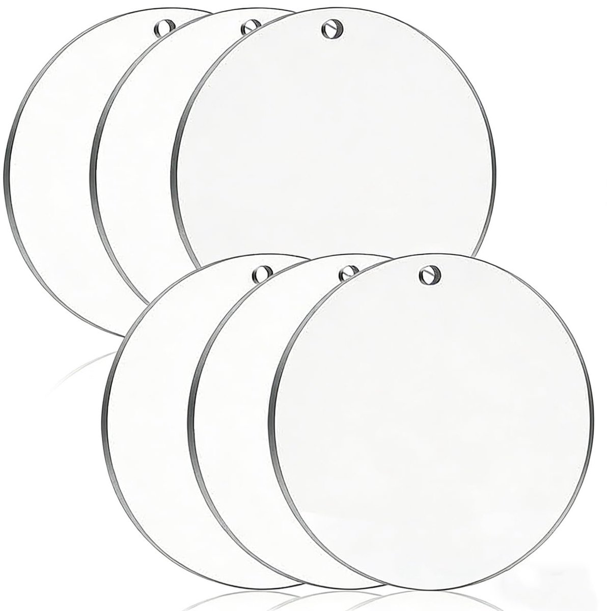 Rond met gat, 6 stuks, rond, 15 cm, transparante acrylplaat, geschikt voor doe-het-zelf schilderen, decoratieve hangers en presentatieproducten