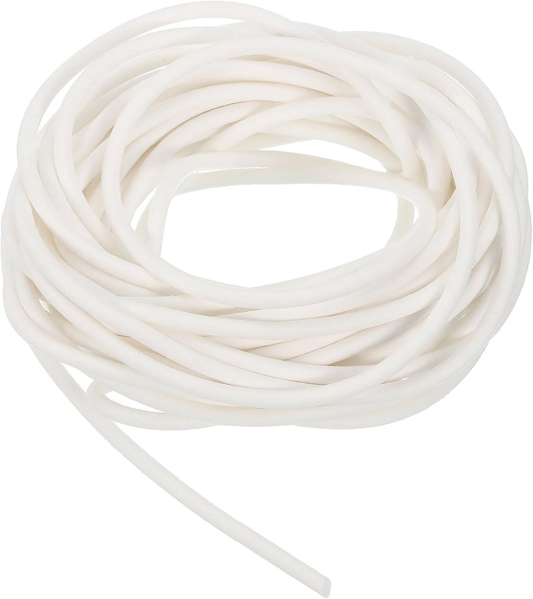 Rubberen afdichting voor deuren en ramen, diameter 3,5 mm, lengte 8,5 m, ronde schuimafdichting, solide raamafdichting voor lagers, matten, schuimbuizen - wit