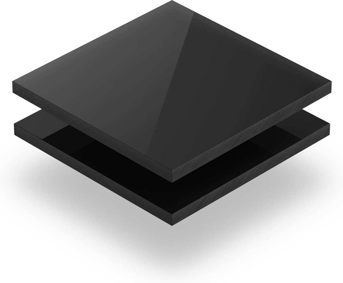 Plaat 4 mm - in afmetingen 10x10 cm tot en met 155x305 cm. UV-bestendig, Hoogwaardig PMMA, Beschermfolie aan beide zijden, Zonder scherpe randen.